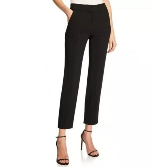 St. John Caviar Emma Black Stretch Knit Trousers Size 6 Quiet Luxury - Picture 1 of 11